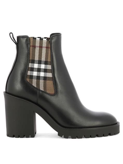 burberry leather chelsea boots|burberry check panel ankle boots.